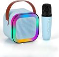K12 Mini Outdoor Karaoke Bluetooth Speaker Portable Microphone Audio With double wheat Microphone Home Karaoke Speaker multifunctional AUX/TF Card/u disk/TYPE-C. 