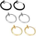 1Pair Retractable Earrings No Need Piercing Men Women Classic Hip-hop Hoop Earrings Kolczyki Jewelry. 