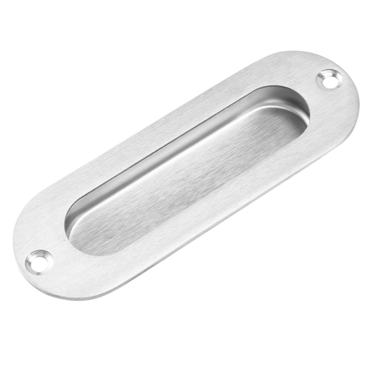 2Pcs Rectangular Face Fix Flush Recessed Sliding Door Pull Handle Stainless Steel