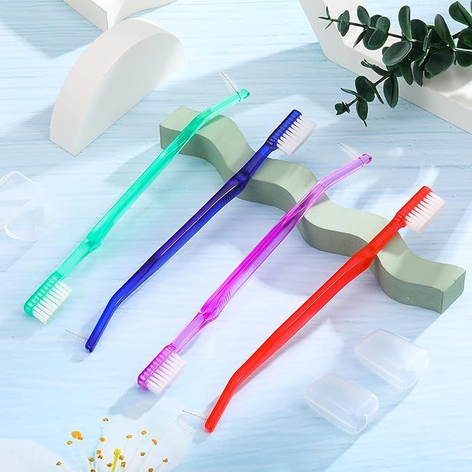 1 pc Oral Hygiene Care Orthodontic Tooth Brushes V-Shaped Orthodontic Toothbrush Soft Bristle with one Inter-Dental Brush