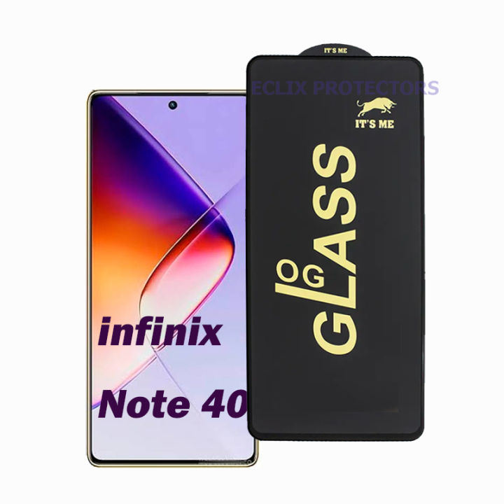 Infinix Note 40 OG 9D HD Glass Screen Protector Full Glue Glass with Edge To Edge Protection