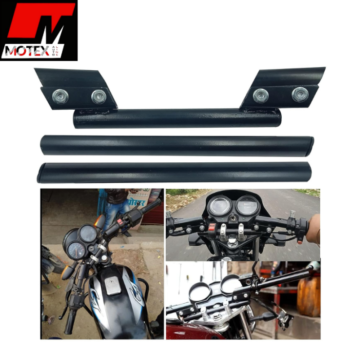 Aluminum 3 Piece Handle Universal Adjustable Handle for Motorcycle Hollow Style For Motorcycle - Black For Cafe Racers, Honda cd70, cg125, Suzuki etc - Bike Accessories - Motex Auto Line