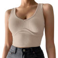 Sports Top Solid Color y Streetwear Sleeveless Sports Top. 