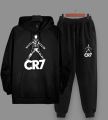Cr7 Cristiano Ronaldo Printed Fleece Full Sleeves Pull Over Hoodie & Trouser For Men & Boys. 