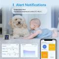 Wireless Thermometer  (Meròśs) Hygrometer, Remote WiFi-Humidity-Temperature-Sensor Alexa íPhòne - Android with Alerts for Baby Rooms, Greenhouses, Pets, Fridges (MS100H). 