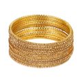 Metal Crystal Gold-plated Silver Bangle  (Pack of 12). 
