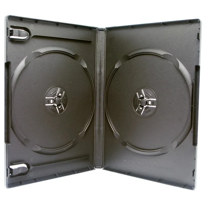 Black Double DVD Case – Empty Box for 2 Discs, CD/DVD Storage Cover ...