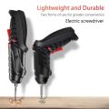 Wego Electric Screwdriver, 3.6V Black Cordless Screwdriver Rechargeable Handle Drill Driver with USB Charging Cable and Accessories. 