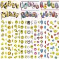 3D Smile Nail Art Stickers Nail Decals For Nails Trippy Smiley Face Self-Adhesive Manicure Japanese Design DIY Happy Accessories. 