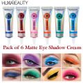 HUXIABEAUTY Pack of 6 Neon Colors Eye Shadows For Girls  And Women. 