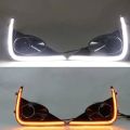 Car Drl Covers Oem Fitting Toyota Corolla 2021 L Shape Design White Drl Orange Indicator (Running) Gloss Black. 