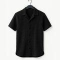 Richman Cuban Collar Shirt For Men - Half Sleeves Men Shirts - Waffle Knit Casual Shirts For Men. 