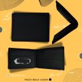 Premium Leather Wallet - 12 Pockets, Compact, Durable, Ideal for Gifts - Genuine Leather Men's Purse - Matte Black Wallet - Bifold [Compact Size]. 
