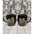 couple mug King and queen Coffee Mug Royal Ceramic Lovely Design 400 ml ,Tea/Coffee Tea Mug for Husband Loved One's Gift (Black) 1 Mug.. 