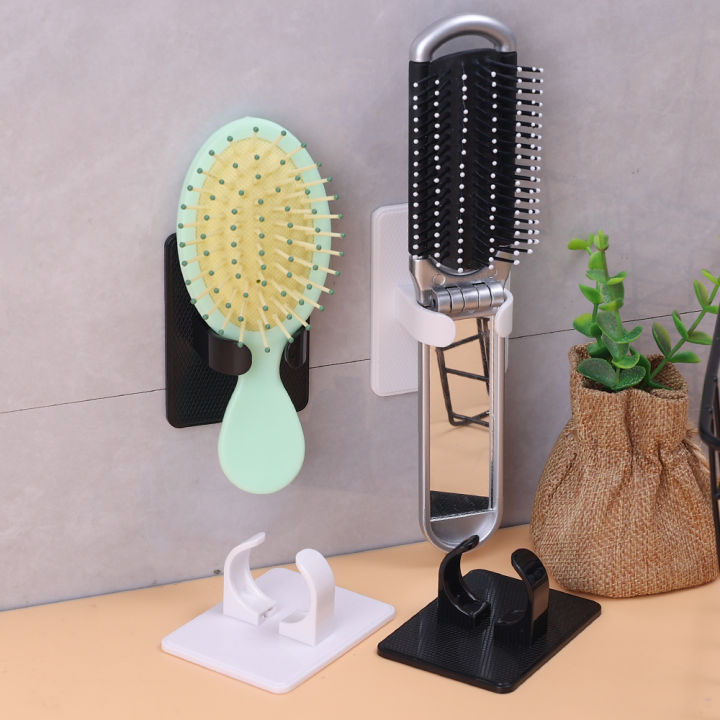 Comb Holder Bathroom Wall Hanging Comb Storage Rack Hair Clip Organizer Air Cushion Comb Holder Creative Plastic Rack 1Pcs
