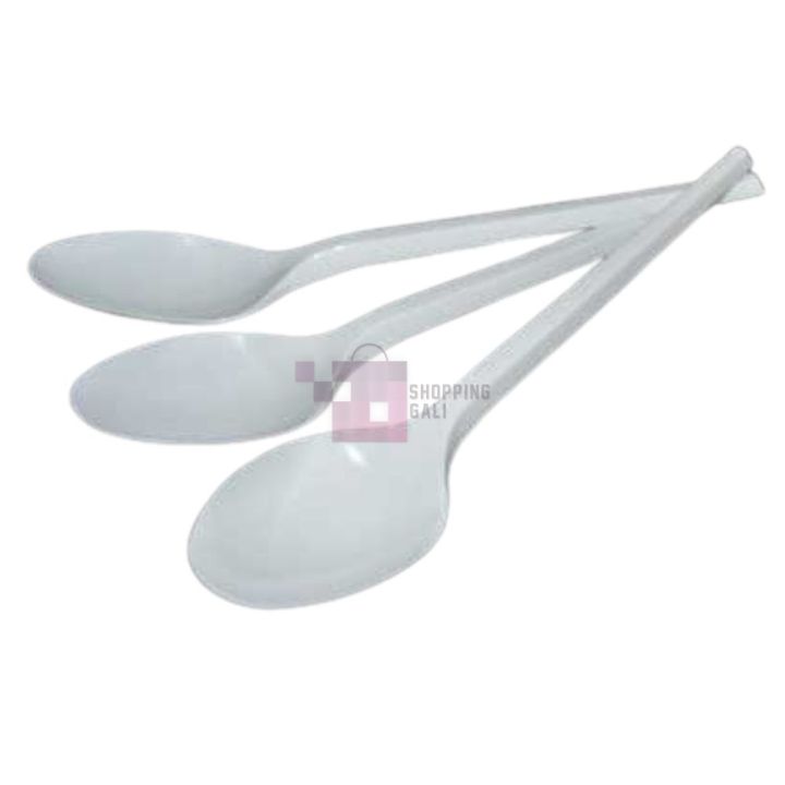 White Spoons - 6 Inch - Plastic - White Themed Party - White - Unisex - Pack Of 20
