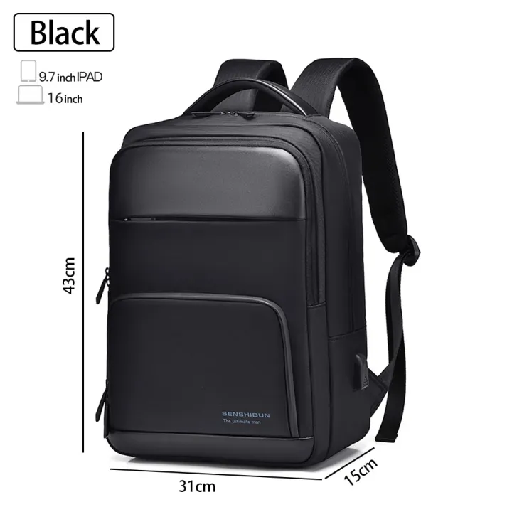 BAG%20CITY%20%7C%20Orion%20Pro%20Waterproof%20Nylon%20Laptop%20Backpack%20for%2015.6"%20Laptops%20-%20Elegant%20Black%20Travel%20Bag%20-%20Image%206