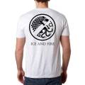 Game Of Thrones Winter Is Here Front And Back Ice And Fire (Stargaryen) T Shirt (White). 