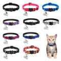 Safety Breakaway Cat Collars Quick Release Kitten Collar Personalized Custom Cats Collar Necklace with Bell for Cat Kitty Puppy. 