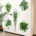 Grass Wall Sticker, 3D Artificial Plant Wall Art, Green Plant Wallpaper Sheet, Indoor Leaves Wall Frame, Water Proof Stickers, Removable DIY Green Leaf Flower. 