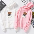 Bare Bears Fleece Full Sleeves Pull Over Hoodie For Women. 