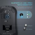Seenda Bluetooth Mouse, Rechargeable Mouse Wireless, 3 Modes (Bluetooth 4.0 + USB A + USB C) 2.4G Wireless Mouse for Mac/Windows/PC/Laptop/Tablet/Android/iPadOS. 