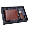 Genuine Leather Wallet and Keychain Gift Set. 