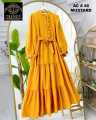 Western Belt Style Long Frock with Panel Work. 