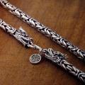 Vintage Double Dragon Head Keel Bracelet Men's Domineering Personality Hip-hop Gangster Handsome Senior Sense Of Birthday Gift. 