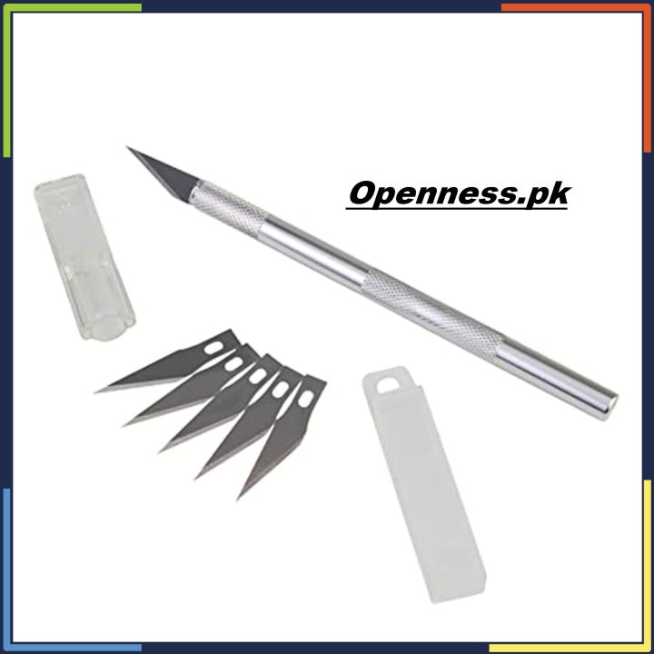 Metal%20Precision%20Paper%20Cutting%20Knife%20x-acto%20knife%20With%206%20Spare%20Blades%20Pen%20Cutter%20-%20Image%205