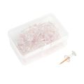 27RA 100pcs Transparent Rose Gold Push Pins Thumb Thumbtack Board Pins Drawing Photo Wall Studs Office School Supplies. 