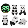 1/3/5pcs Glowing Panda Mini Figurines Miniature Panda Micro Landscape Ornament Glowing In Dark Miniature Flower Potted Decor. 