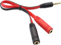 Jack Pin 3.5mm 4 Pole TRRS Male To Two Stereo 3 Pole TRS Female Converter- Two Pin Headphone Earphone Audio Splitter Mic And Speaker Divider Cable Adapter For Mobile Smart Phone PC Laptop. 