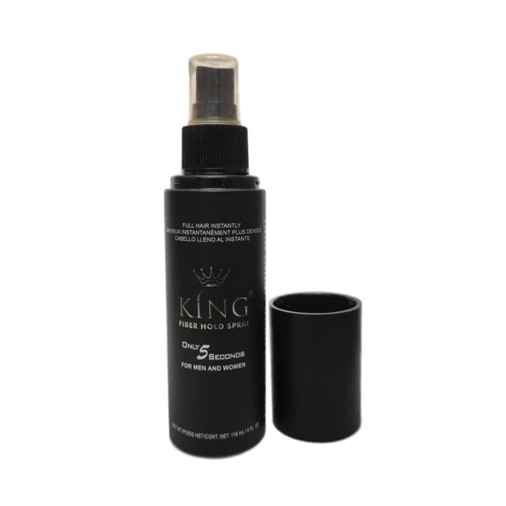 King Fiber Hold Spray 118-ML Fixing Spray without gas Hair Fiber Lock STRONG Hold Spray for Holding Fibers in Place. Compatible/Replacement For Fiber Hold Spray From Toppik, Xfusion, Febron, Bosley, Nanogen, Caboki, King Caboki