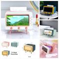 Cute Tissue Box Cover Retro TV Phone Holder Stand for All Phones Unique Multifunction Tissue Box Holder for Kitchen Bedroom Office Parlor Bathroom Decro Tissues. 