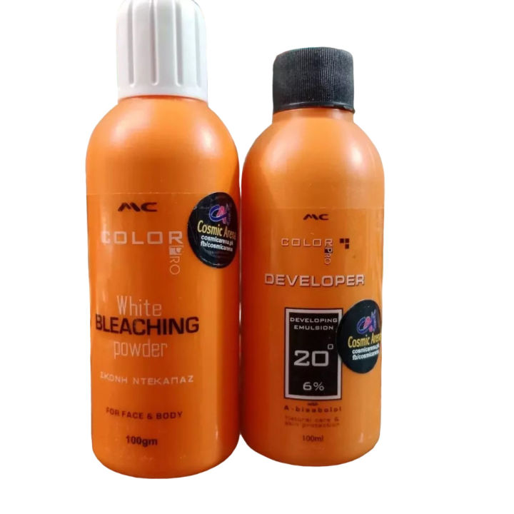 MC Color Pro Bleach Pack MC Color Pro Skin Polish Developer 100ml Color Pro Bleach Powder 100gm