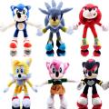 25-28cm Sonic Plush Doll keychain Toys Cartoon PP Cotton Black Blue Shadow Hedgehog Soft Stuffed pendant Toy Kids Birthday Gifts. 