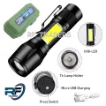 Mini USB Rechargeable Flashlight Torch Zoom Lamp. 