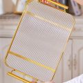 Set of 2 Acrylic Tray With Handles, Nordic Rectangular Storage Box Tray Home Kitchen Living Room Plastic Storage Tray Simple Cake Cup Tray, Rectangular Organizer, Golden, Metal Edge Acrylic Tray, Dinner Plate, Wind Fruit Snack Tray Nordic Style Restaurant. 