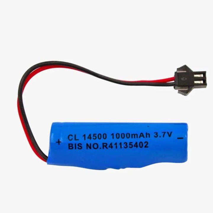 1000mAh 3.7V 14500 Li-ion Battery with BMS and SM Connector
