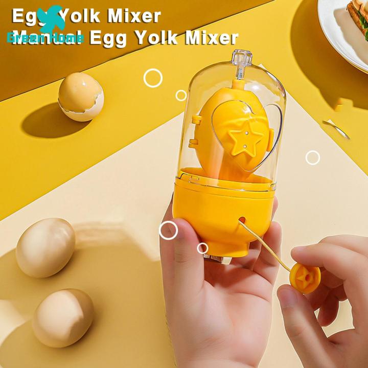 Egg White Yolk Mixer Egg Yolk White Mixer Scrambler Hand Pull Manual Blender Spinner Kitchen Tool Egg Yolk Mixer