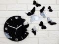 Wall Clock BUTTERFLY BLACK 3D Large Wall Clock Gift Wall Decor Unique Wall Clocks - wooden Butterfly Wall Clock Beautiful And Stylish Product. 
