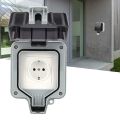 Waterproof Outdoor Socket Box 2 Hole Wall Electrical Housing Protection Cover Outdoor Power Supply Wall Power Socket Box - Black. 