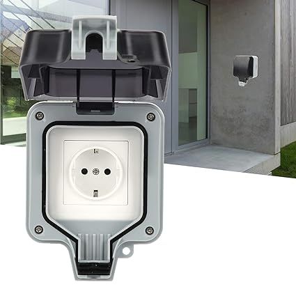 Waterproof Outdoor Socket Box 2 Hole Wall Electrical Housing Protection Cover Outdoor Power Supply Wall Power Socket Box - Black