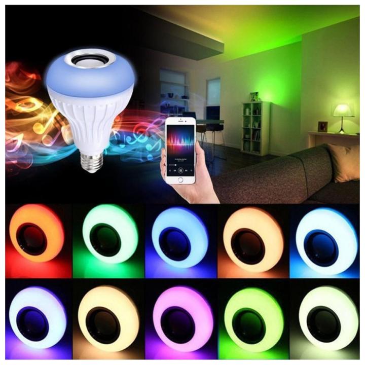 E27 Lamp Smart LED Light Bulb with USB port Bluetooth RGB Colour Music Speaker with Remote