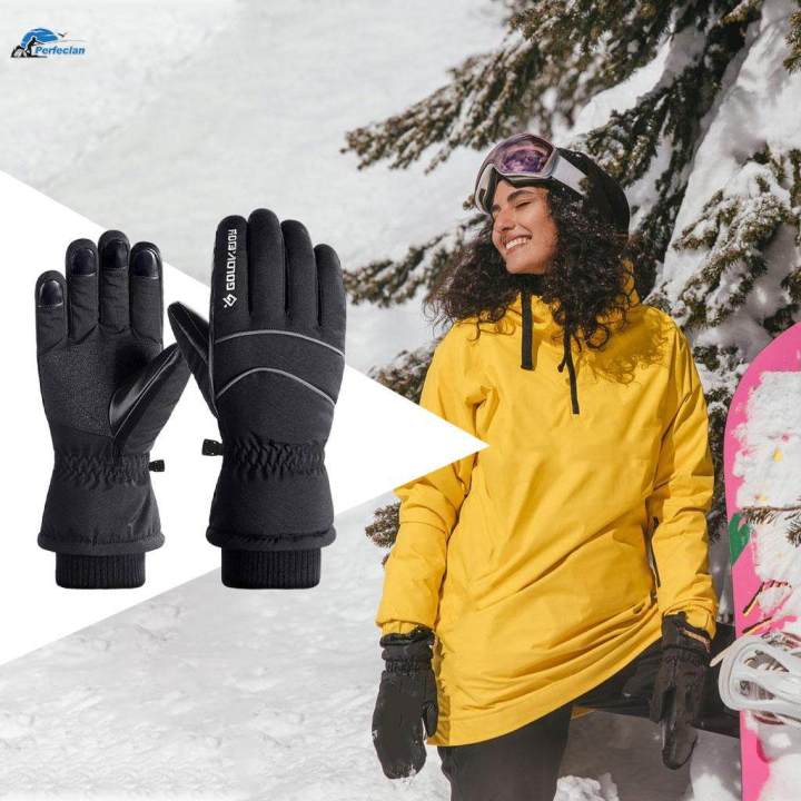 Winter Warm Gloves Touch Screen with Reflective Anti-Slip for Outdoor Black