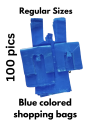 Pack of 100 Plain blue color plastic shopping bags,standard size of blue shopper (Food Grade Shopping Bags), packed together in one bundle 100 shopper of pure quality .. 