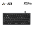 A4tech Fstyler FX51 Scissor Switch Compact Wired Keyboard - Detachable USB C Cable - Portable - Thin & Lightweight - Ultra Slim Keycaps - Multimedia FN Keys - For PC/Laptop/Mac. 