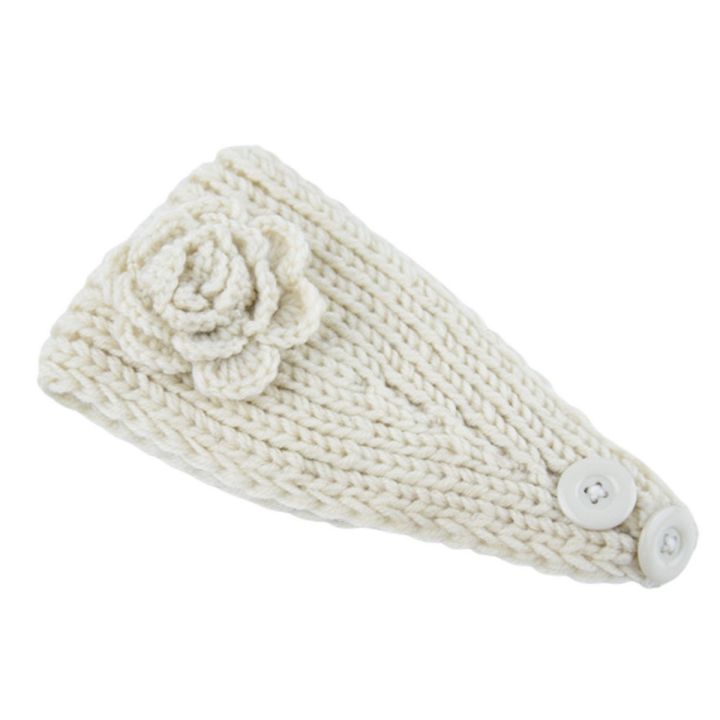 Headband Soft Sweet Knitted Flower Headband