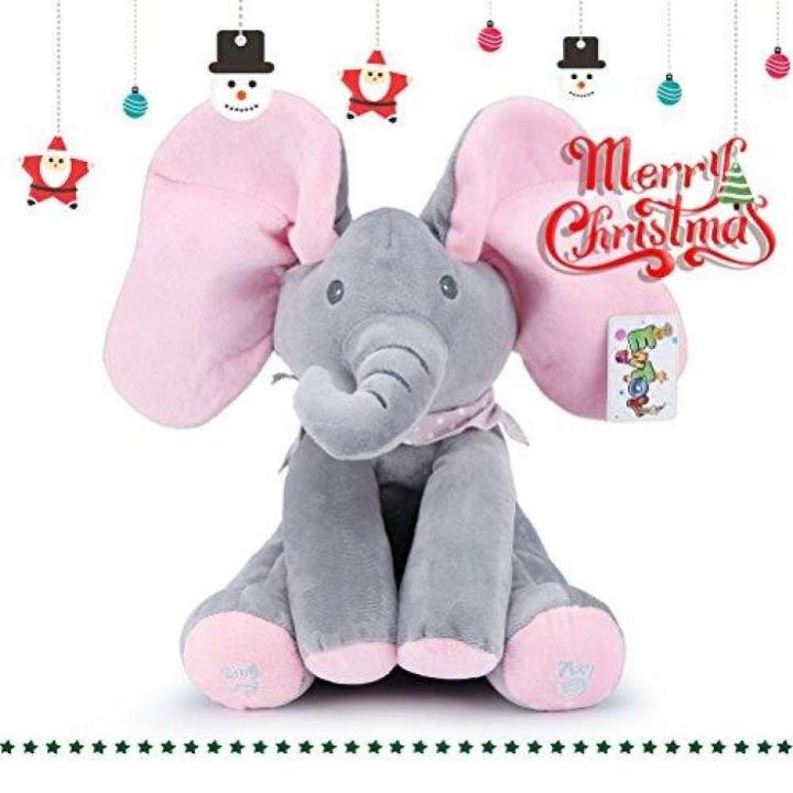 PEEK A BOO ELEPHANT TOYS BABYS ANIMATED FLAPPY PLUSH TOY SINGING